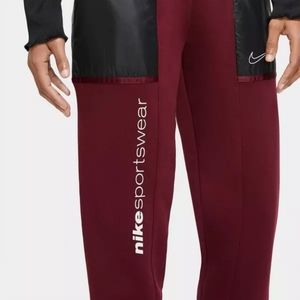 Nike Women's Arch Remix Joggers Pants Sweatpants Maroon Black Small NWOT